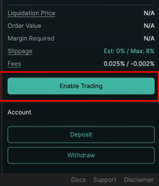 Enable Trading
