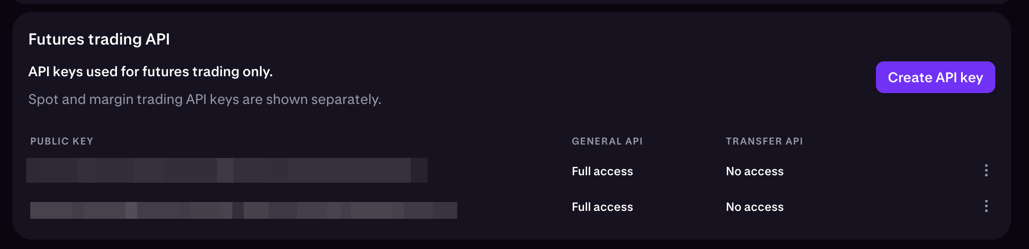 Kraken Futures Create Key
