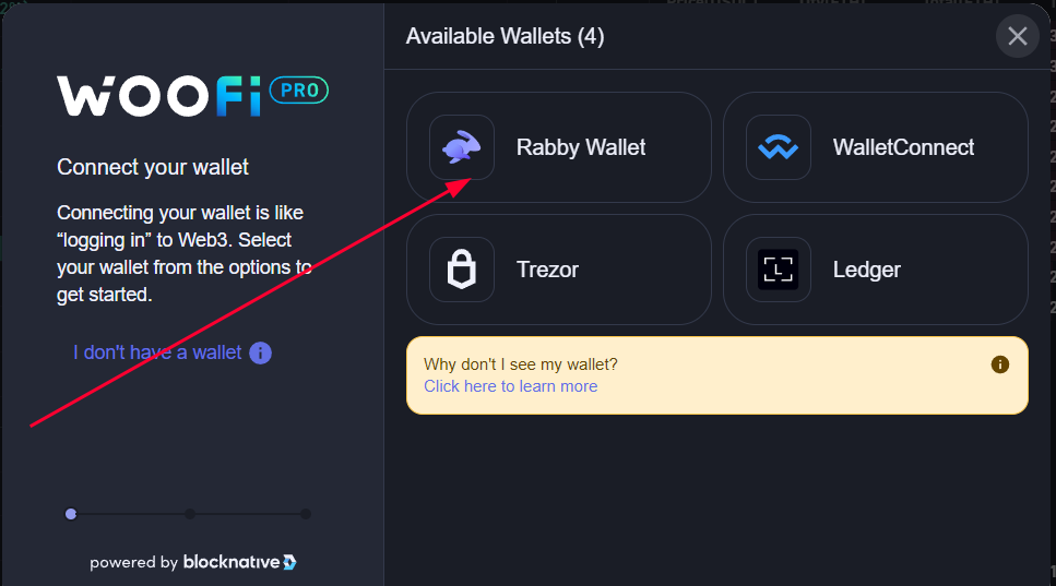 WOOFi Wallet Selection