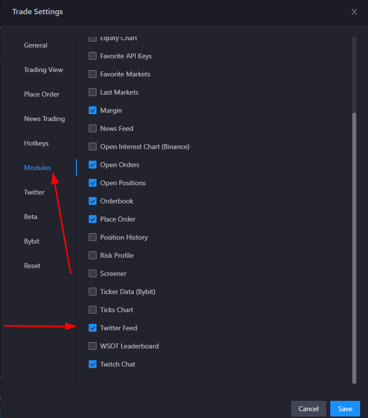 Twitter Module Activation