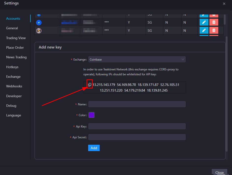 V3 Selecting Coinbase